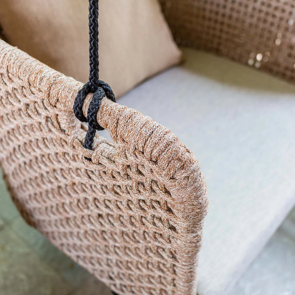 Virasat Single Seater Hanging Swing Without Stand For Balcony, Garden Swing (Honey)-VIRASAT FURNITURE & FURNISHING