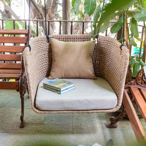 Virasat Single Seater Hanging Swing Without Stand For Balcony, Garden Swing (Honey)-VIRASAT FURNITURE & FURNISHING