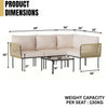 VIRASAT FURNITURE 5 SEATER L-SHAPE OUTDOOR ROPE SOFA SET (BEIGE & CREAM)