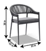 Virasat Outdoor Patio Seating Set 4 Chairs and 1 Table Set (Dark Grey) Braided & Rope-VIRASAT FURNITURE & FURNISHING