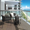 VIRASAT FURNITURE PICO OUTDOOR PATIO SEATING SET 2 CHAIRS AND 1 TABLE SET (BLACK) BRAIDED & ROPE
