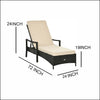 Virasat Outdoor Swimming Poolside Lounger Black-VIRASAT FURNITURE & FURNISHING
