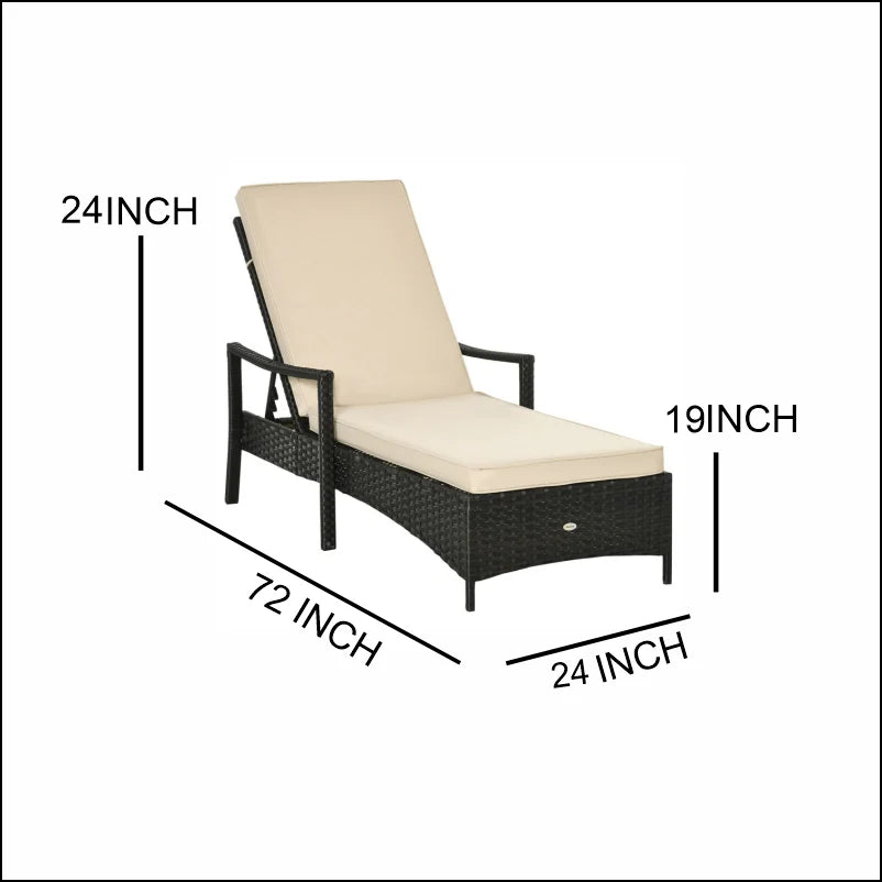 Virasat Outdoor Swimming Poolside Lounger Black-VIRASAT FURNITURE & FURNISHING