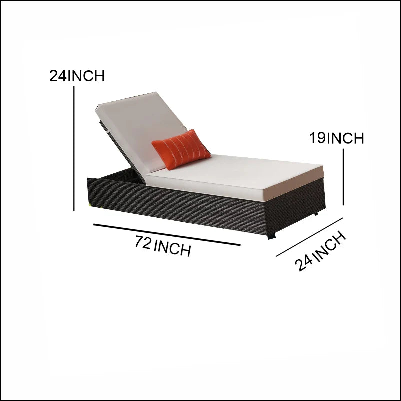 Virasat Outdoor Swimming Poolside Lounger Set of 2 Dark Brown-VIRASAT FURNITURE & FURNISHING