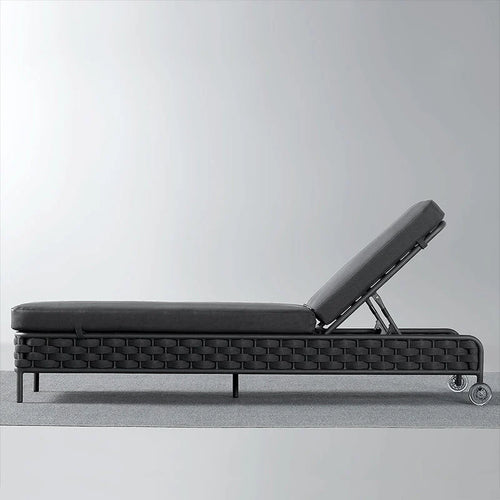 Virasat Outdoor Swimming Poolside Lounger (Dark Grey) Braided & Rope-VIRASAT FURNITURE & FURNISHING