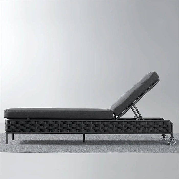 Virasat Outdoor Swimming Poolside Lounger (Dark Grey) Braided & Rope-VIRASAT FURNITURE & FURNISHING