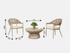 Virasat Outdoor Patio Seating Set 2 Chairs and 1 Table Set (Beige)-VIRASAT FURNITURE & FURNISHING