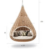 Virasat Three Seater Hanging Swing Without Stand For Balcony, Garden Swing (Honey)-VIRASAT FURNITURE & FURNISHING