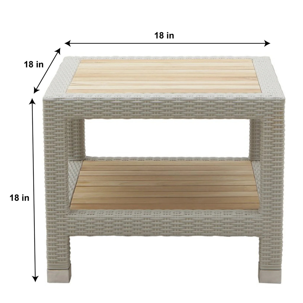 Virasat Outdoor Garden Balcony Sofa Set 3 Seater, 2 Seater With 2 Single Seater and 1 Center Table With 1 Side Table Set (White)-VIRASAT FURNITURE & FURNISHING