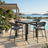 Virasat Outdoor Bar Sets 4 Chairs and 1 Table Patio Bar Set (Dark Grey)