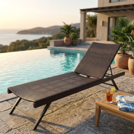 Buy Best Outdoor Pool Lounger India | UV Resistant Poolside Recliner | Jaipur Wicker Patio Furniture