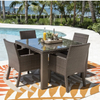 Virasat Outdoor Patio Dining Set 4 Chairs and 1 Table (Brown)