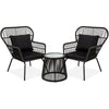 Virasat Outdoor Patio Seating Set 2 Chairs and 1 Table Set (Black)-VIRASAT FURNITURE & FURNISHING