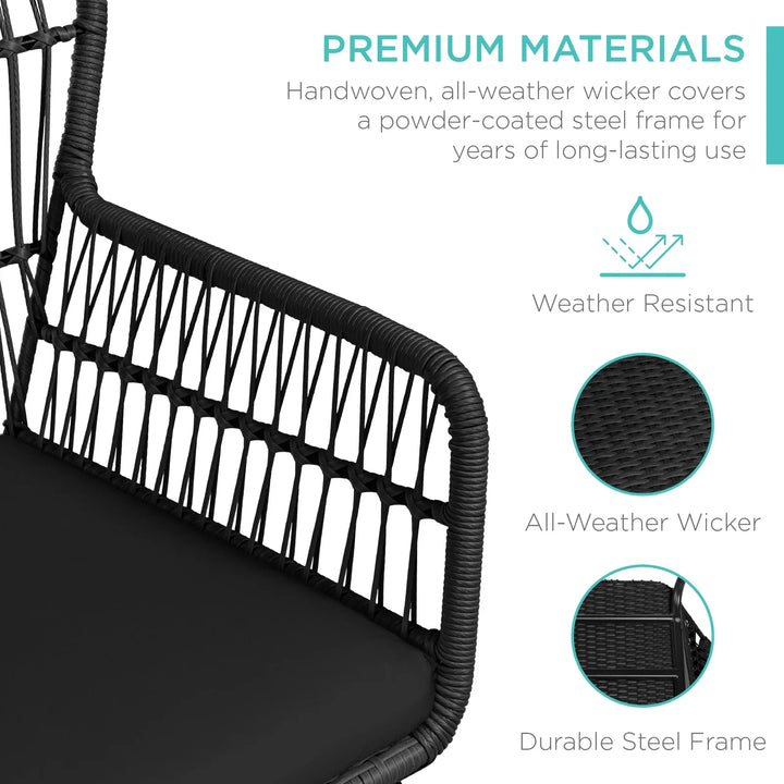 Virasat Outdoor Patio Seating Set 2 Chairs and 1 Table Set (Black)