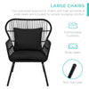 Virasat Outdoor Patio Seating Set 2 Chairs and 1 Table Set (Black)-VIRASAT FURNITURE & FURNISHING