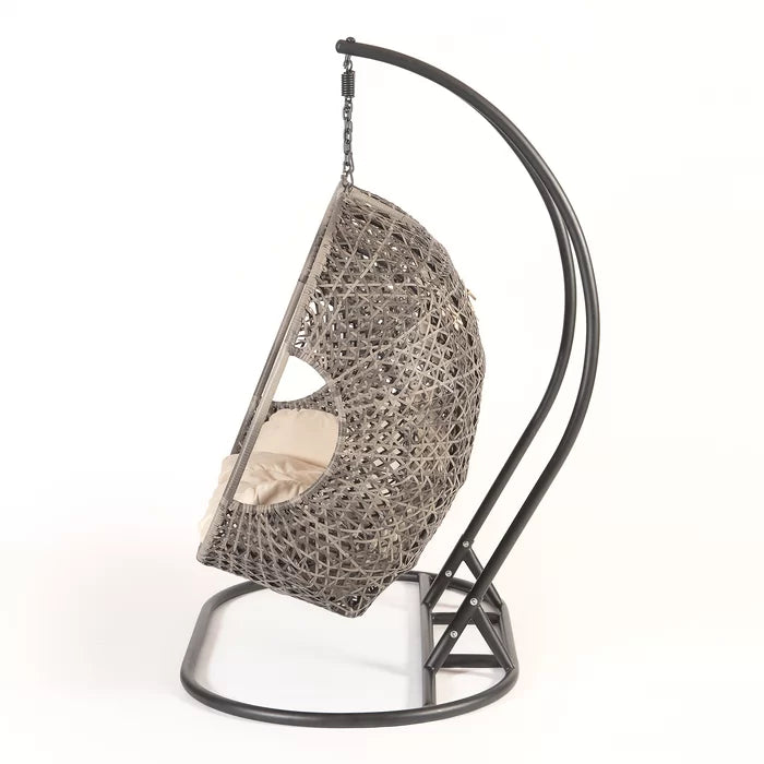 Virasat Three Seater Hanging Swing With Stand For Balcony, Garden Swing (Golden)-VIRASAT FURNITURE & FURNISHING
