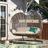 Virasat Three Seater Hanging Swing With Stand For Balcony, Garden Swing (Golden)-VIRASAT FURNITURE & FURNISHING