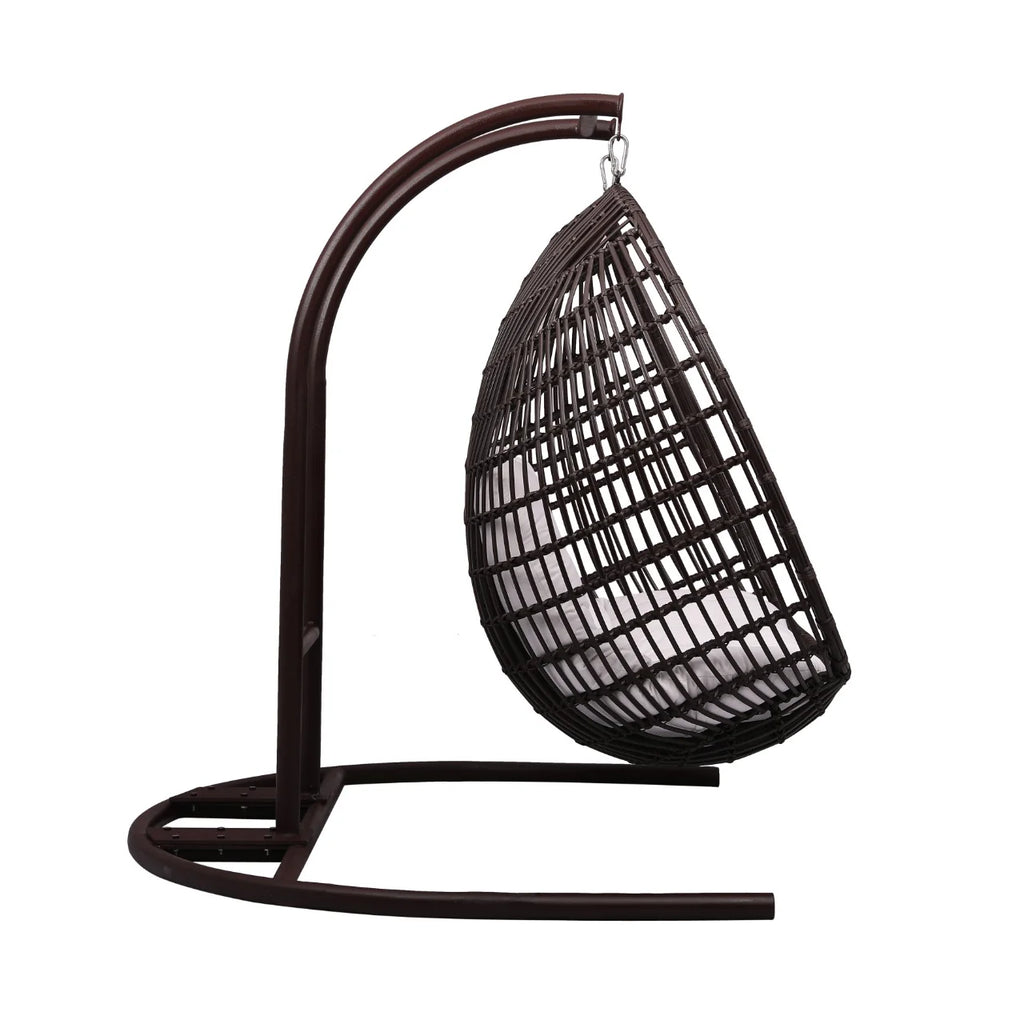 Virasat Double Seater Hanging Swing With Stand For Balcony, Garden Swing (Dark Brown)-VIRASAT FURNITURE & FURNISHING