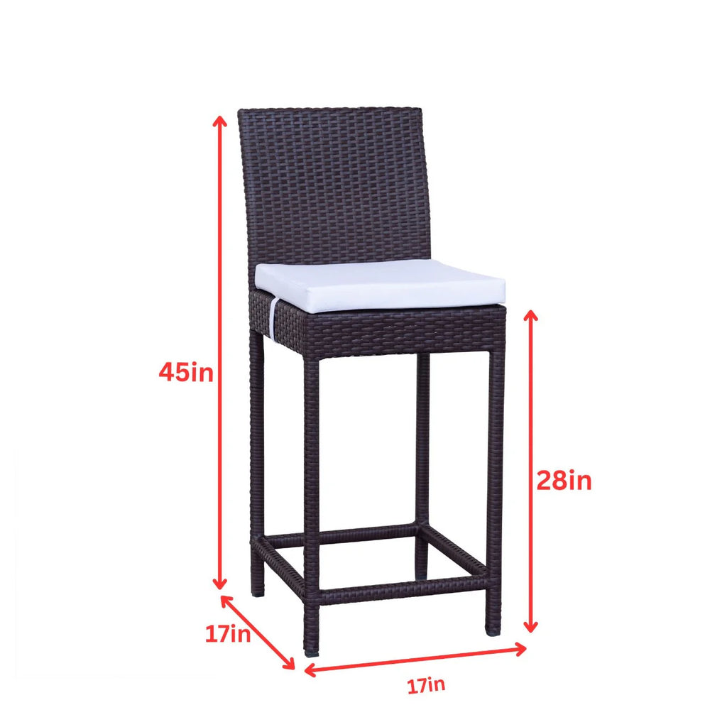 Virasat Outdoor Patio Bar Sets 4 Chairs and 1 Table (Dark Brown)-VIRASAT FURNITURE & FURNISHING