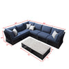 Virasat Outdoor Sofa Set 6 Seater and 1 Center Table Set (Blue) Braided & Rope-VIRASAT FURNITURE & FURNISHING