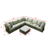 Virasat Outdoor Sofa Set 7 Seater, 1 Center Table Set (Green) Braided &amp; Rope-VIRASAT FURNITURE & FURNISHING