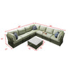 VIRASAT FURNITURE OUTDOOR ROPE SOFA SET 7-SEATER WITH CENTER TABLE (GREEN)