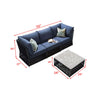 Virasat Outdoor Sofa Set 3 Seater and 1 Center Table Set (Blue) Braided & Rope-VIRASAT FURNITURE & FURNISHING
