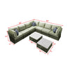 Virasat Outdoor Sofa Set 7 Seater and 2 Center Table Set (Green) Braided & Rope-VIRASAT FURNITURE & FURNISHING