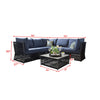 Virasat Outdoor Sofa Set 5 Seater and 1 Center Table Set (Blue) Braided & Rope-VIRASAT FURNITURE & FURNISHING