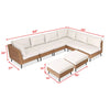 Virasat Outdoor Sofa Set 6 Seater and Single Seater with 2 Ottoman Set (Beige)-VIRASAT FURNITURE & FURNISHING