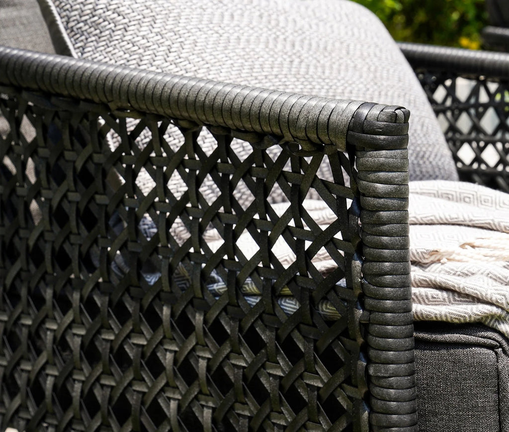 Virasat Outdoor Garden Balcony Sofa Set 4 Seater 1 Center Table Set (Dark Grey)-VIRASAT FURNITURE & FURNISHING