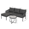 Virasat Outdoor Garden Balcony Sofa Set 4 Seater 1 Center Table Set (Dark Grey)-VIRASAT FURNITURE & FURNISHING