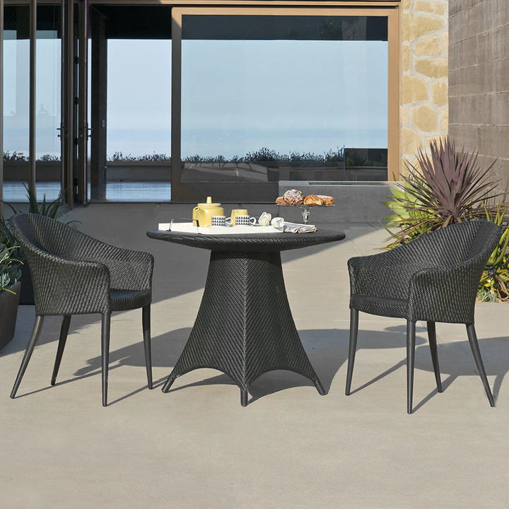 Virasat Doyle Outdoor Patio Seating Set 2 Chairs and 1 Table Set (Black)