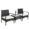 Virasat Outdoor Patio Seating Set 2 Chairs and 1 Table Set (Black)-VIRASAT FURNITURE & FURNISHING