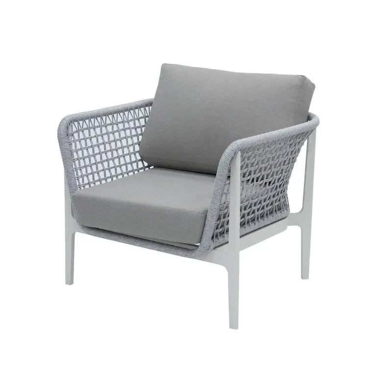 Virasat Outdoor Garden Balcony Sofa Set 2 Seater, 2 Single seater and 1 Center Table Set, Braid & Rope(Grey)-VIRASAT FURNITURE & FURNISHING