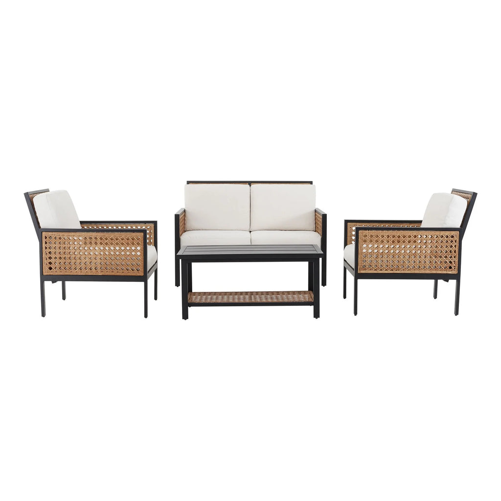 Virasat Outdoor Garden Balcony Sofa Set 2 Seater, 2 Single Seater and 1 Center Table Set (Brown)-VIRASAT FURNITURE & FURNISHING