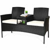 Virasat Garden Patio Seating Set of 2 Chairs and Table Set Black-VIRASAT FURNITURE & FURNISHING