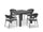Virasat Outdoor Patio Seating Set 4 Chairs and 1 Table Set (Dark Grey) Braided & Rope-VIRASAT FURNITURE & FURNISHING