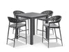 Virasat Outdoor Bar Sets 4 Chairs and 1 Table Patio Bar Set (Dark Grey)-VIRASAT FURNITURE & FURNISHING