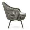 VIRASAT FURNITURE FAUX OUTDOOR PATIO SEATING SET 2 CHAIRS AND 1 TABLE SET (GREY) BRAIDED & ROPE