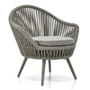 VIRASAT FURNITURE FAUX OUTDOOR PATIO SEATING SET 2 CHAIRS AND 1 TABLE SET (GREY) BRAIDED & ROPE