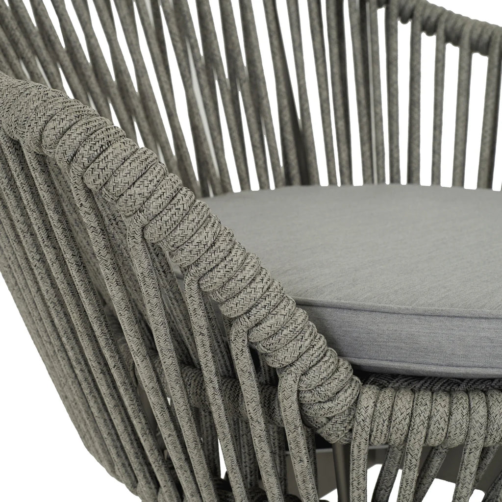 Virasat Outdoor Patio Seating Set 2 Chairs and 1 Table Setc(Grey) Braided & Rope-VIRASAT FURNITURE & FURNISHING
