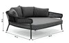 Virasat Outdoor Poolside Sunbed With Cushion Daybed (Dark Grey) Braided & Rope-VIRASAT FURNITURE & FURNISHING
