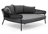 Virasat Outdoor Poolside Sunbed With Cushion Daybed (Dark Grey) Braided & Rope-VIRASAT FURNITURE & FURNISHING