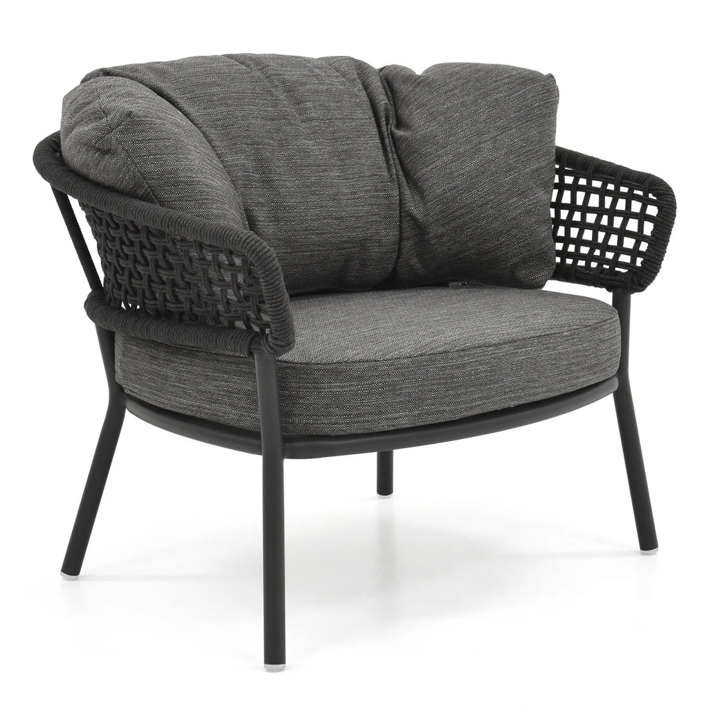 Virasat Outdoor Sofa Set 3 Seater, 2 Single Seater and 1 Center Table Set (Black) Braided & Rope-VIRASAT FURNITURE & FURNISHING