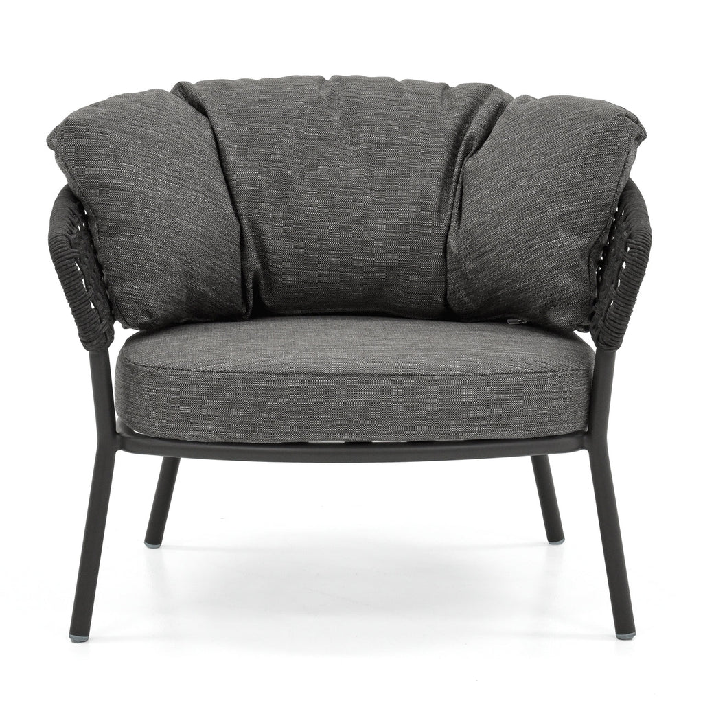 Virasat Outdoor Sofa Set 3 Seater, 2 Single Seater and 1 Center Table Set (Black) Braided & Rope-VIRASAT FURNITURE & FURNISHING