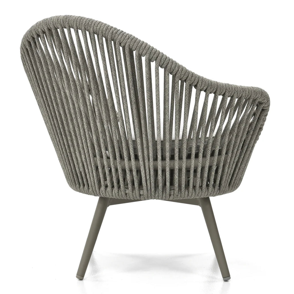 VIRASAT FURNITURE FAUX OUTDOOR PATIO SEATING SET 2 CHAIRS AND 1 TABLE SET (GREY) BRAIDED & ROPE