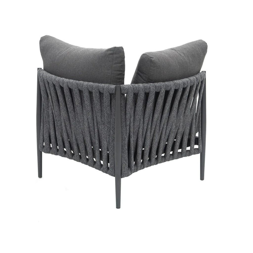 Virasat Outdoor Garden Balcony Sofa Set 5 Seater and 1 Center Table Set, Braid & Rope (Dark Grey)-VIRASAT FURNITURE & FURNISHING