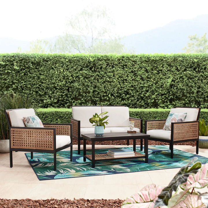 Virasat Vizoly Outdoor Garden Balcony Sofa Set 2 Seater, 2 Single seater and 1 Center Table Set (Brown)