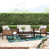 Virasat Outdoor Garden Balcony Sofa Set 2 Seater, 2 Single Seater and 1 Center Table Set (Brown)-VIRASAT FURNITURE & FURNISHING